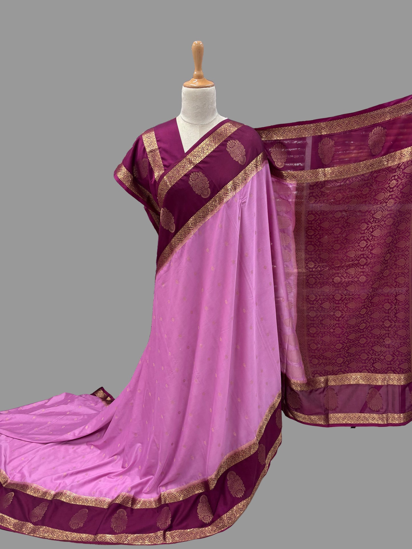 Semi Mysore Crepe (Rich Pallu and Jumka Bentex Border)