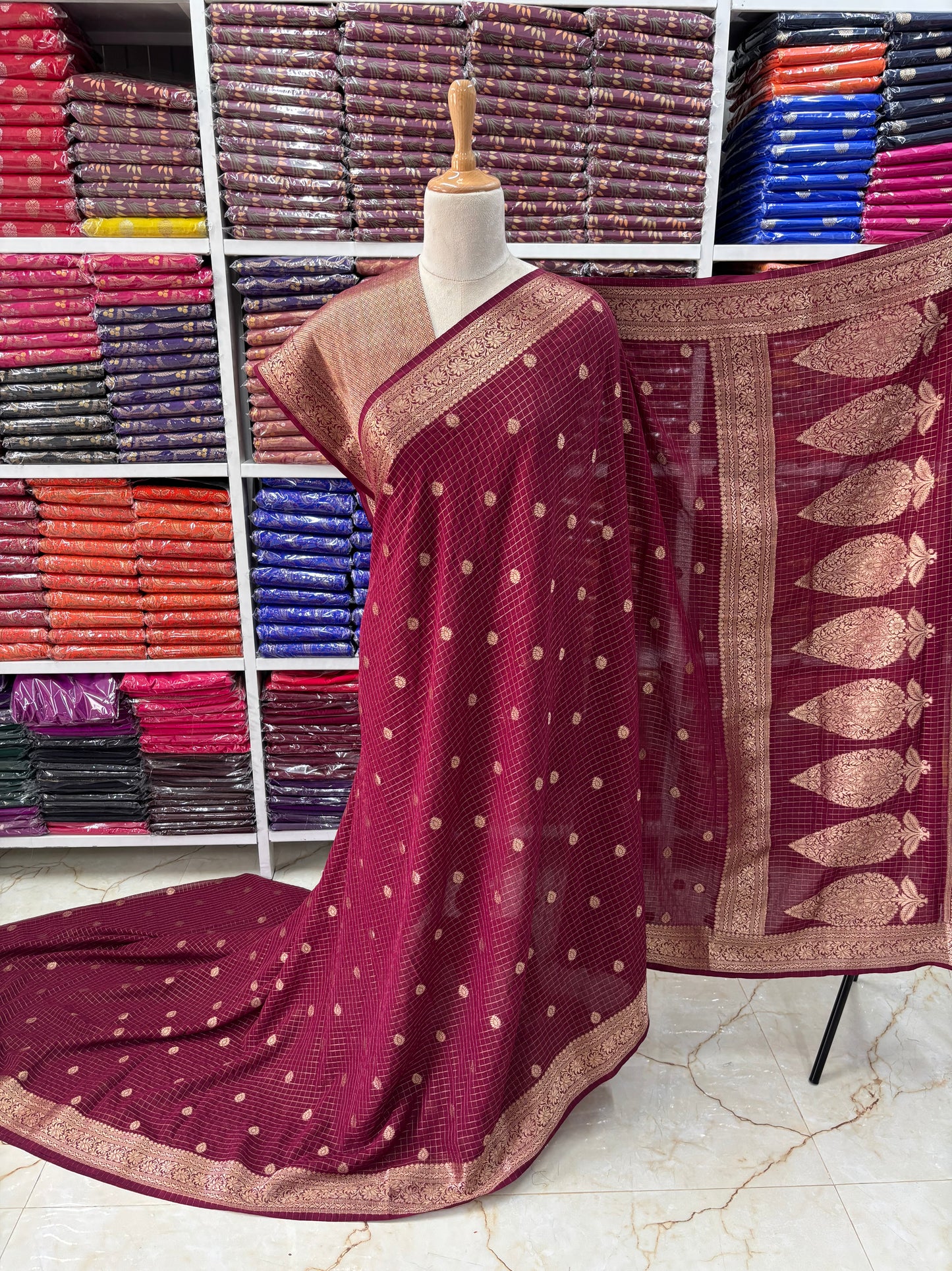 Georgette Chiffon (Checks, Motifs, and Rich Pallu)