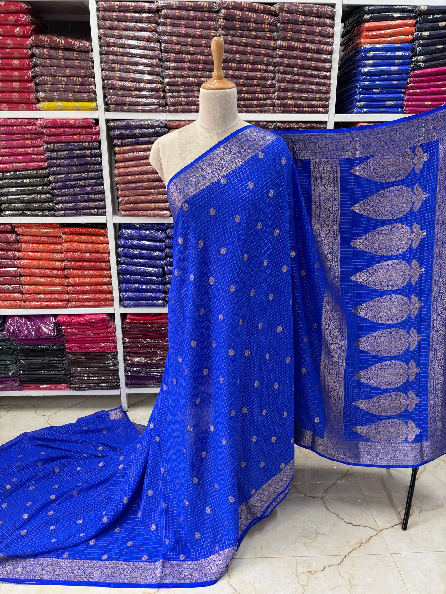 Georgette Chiffon (Checks, Motifs, and Rich Pallu)