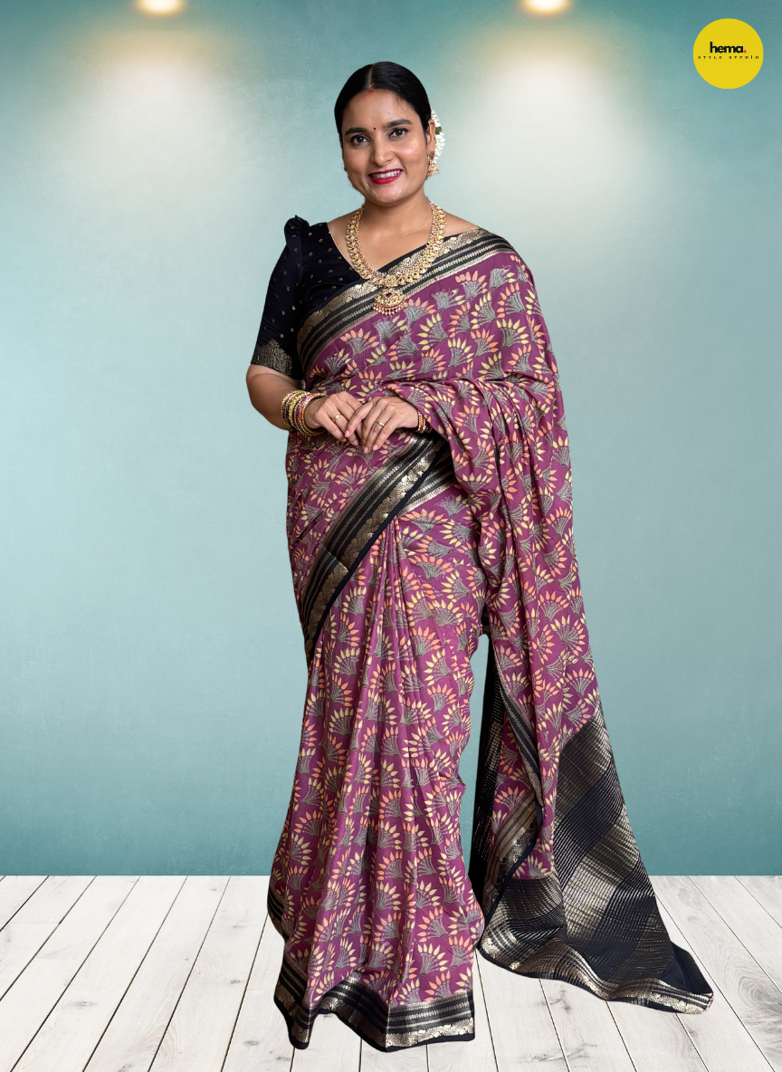 Semi Mysore Crepe (Floral Pattern Printed)