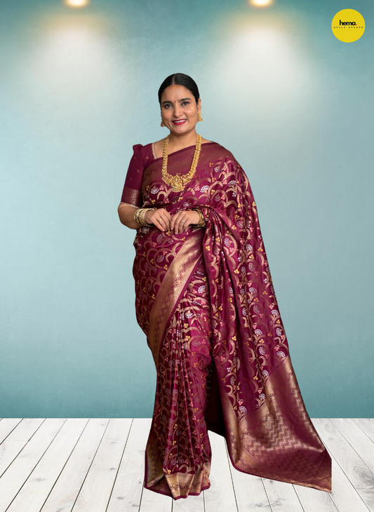 Banarasi Crepe Satin (Jal Pattern with Meena)