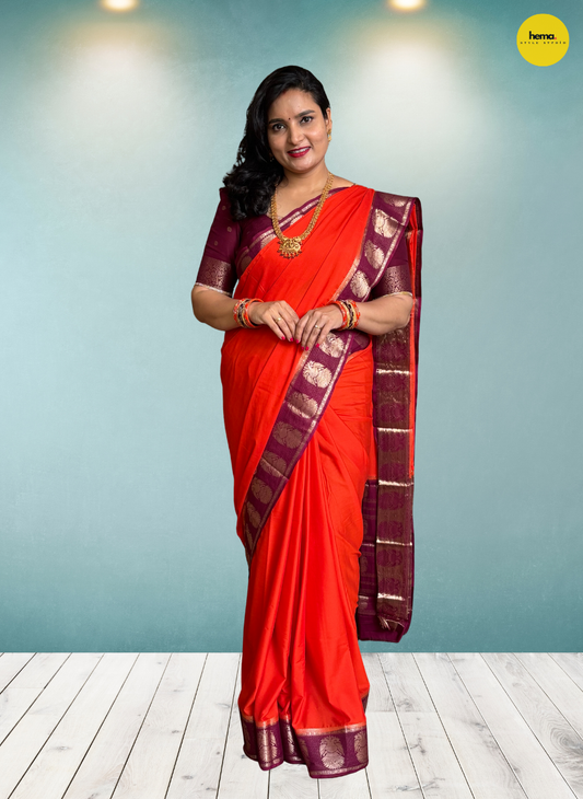 Semi Mysore Crepe (Gandabherunda Rich Pallu)