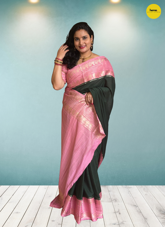 Semi Mysore Crepe (Mango and Mayuri Border)