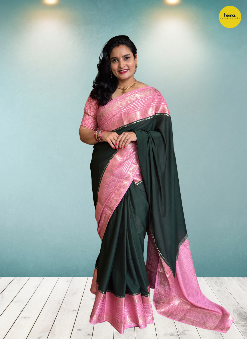 Semi Mysore Crepe (Mango and Mayuri Border)