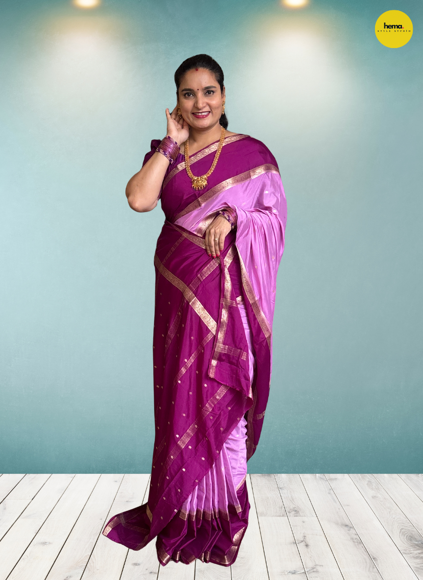 Semi Mysore Crepe (Peacock and Mango Bentex Border)