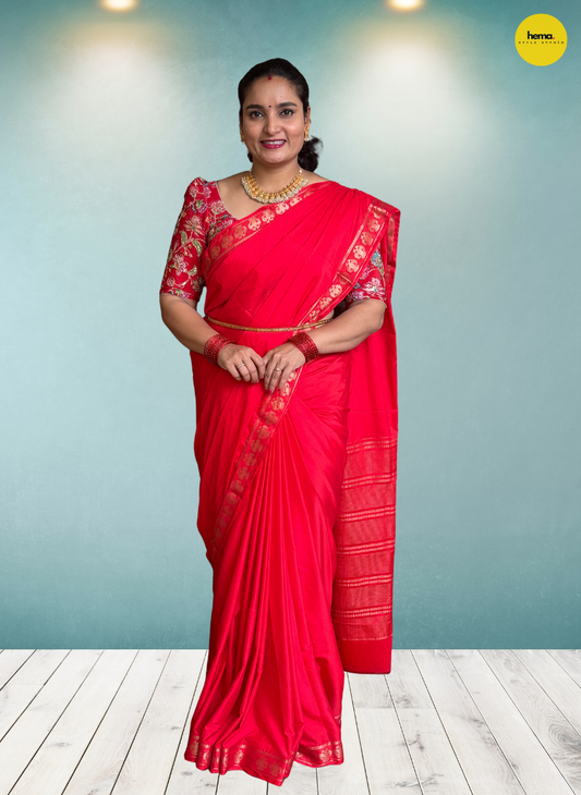 Semi Mysore Crepe (Small, Gandabherunda Border)