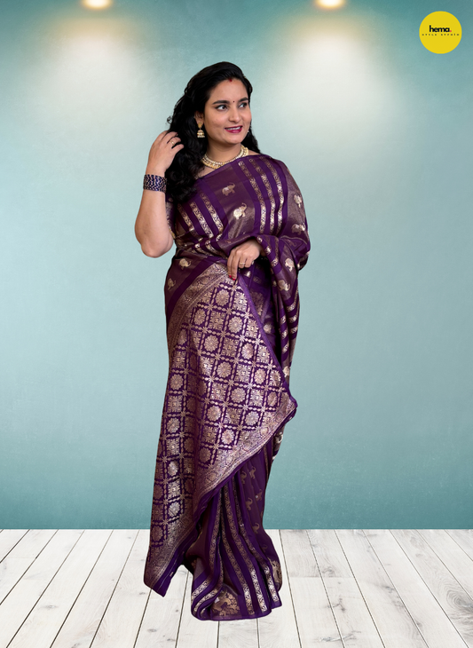 Premium Viscose Saree (Borderless Elephants)