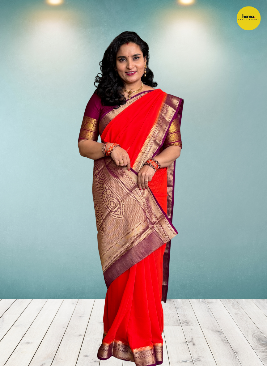 Georgette Chiffon (Mango border)