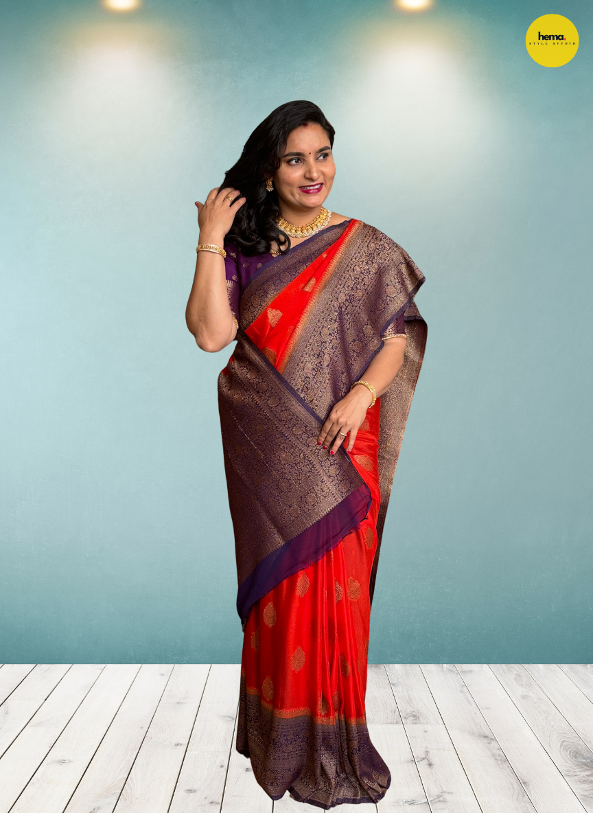 Banarasi Khaddi Georgette (Neem Zari Motifs and Rich Pallu)