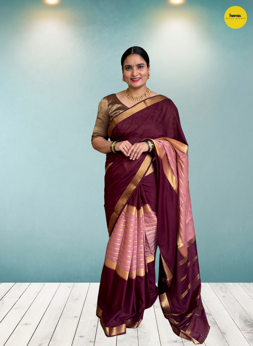 Semi Mysore Crepe (2D, Center Horizontal Lines)