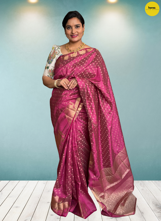 Tussar Saree (Elephant Border)