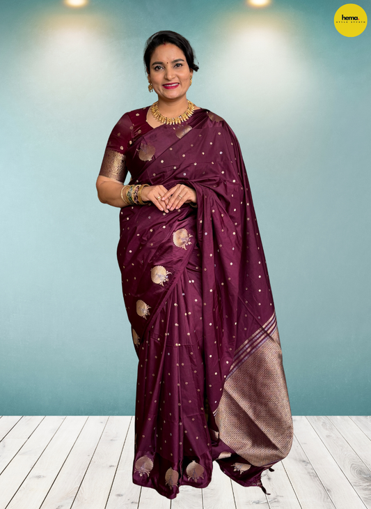 Russian Silk Saree (Satin Border)