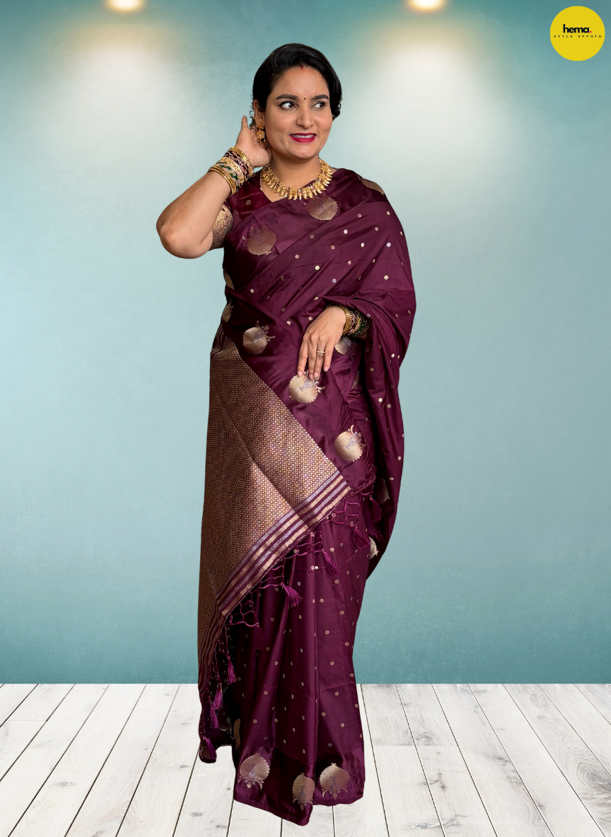 Russian Silk Saree (Satin Border)