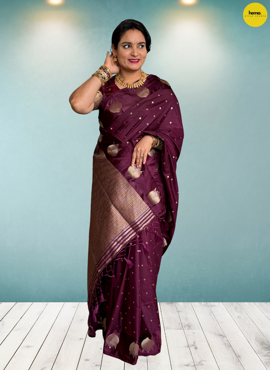 Russian Silk Saree (Satin Border)