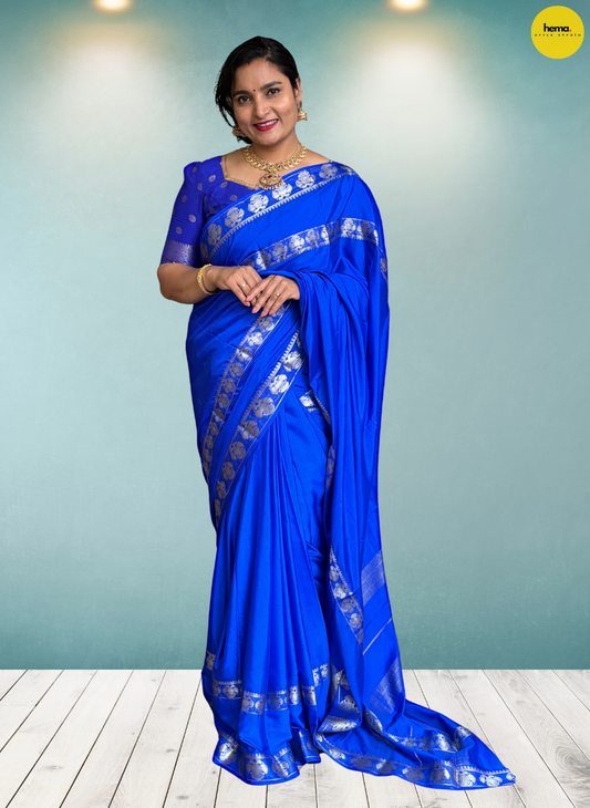 Semi Mysore Crepe(Self, Gandaberunda Bentex Border)