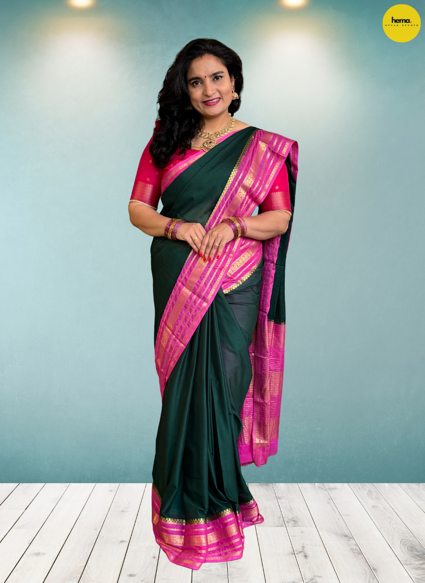 Semi Mysore Crepe (Floral Sequence Border)