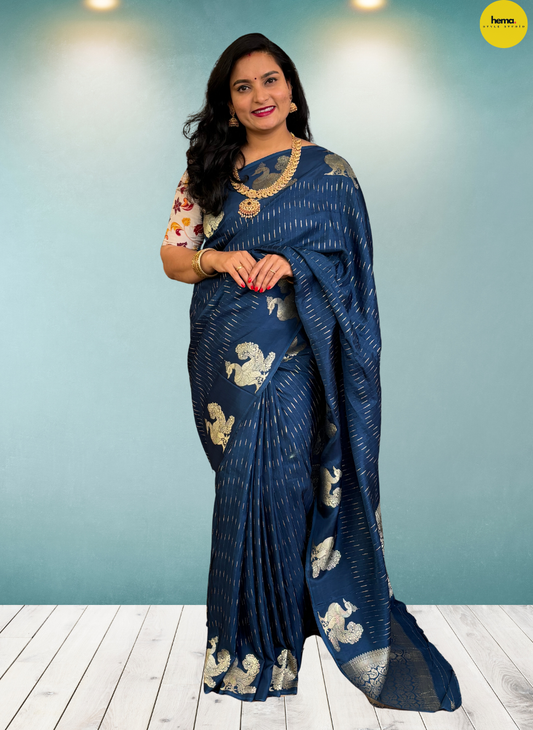 Viscose Saree (Peacock Border)