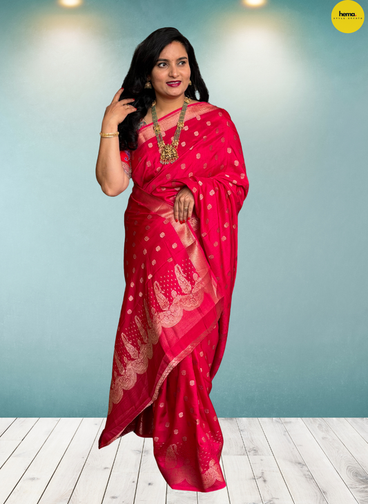 Soft Silk (Mango and Floral Scallop Border)