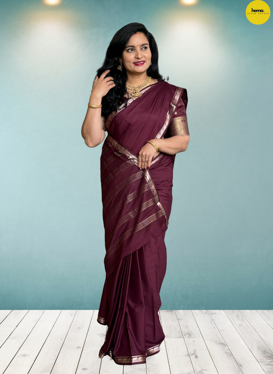 Semi Mysore Crepe (Self, Small Marching Elephants)