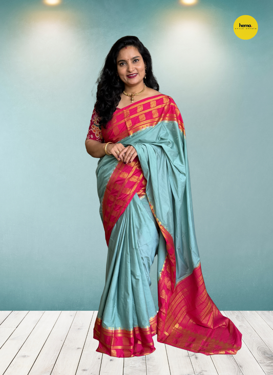 Semi Mysore Crepe (Temple and Mayuri Double Bentex Border)