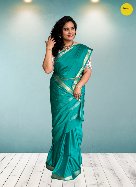 Semi Mysore Crepe (Small Mango Sequence Border)