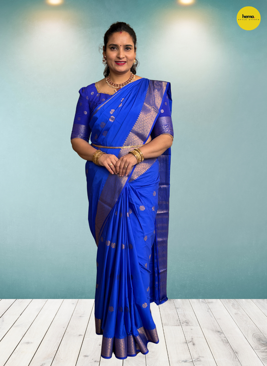 Semi Mysore Crepe (Self, Double Leaf Motifs)