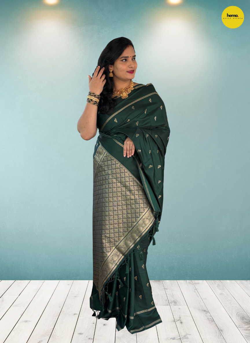 Soft Silk Satin Feel (Small Floral Motifs)