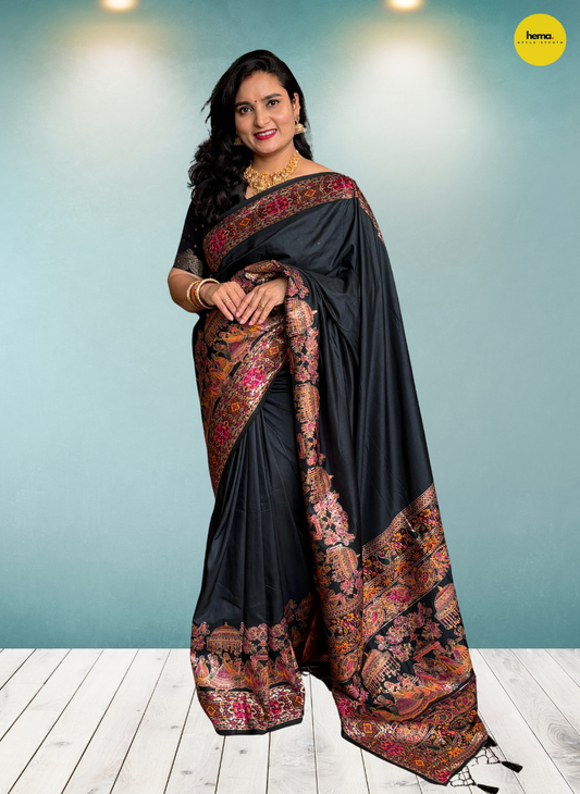 Kashmiri Pashmina Saree (Dori Border)