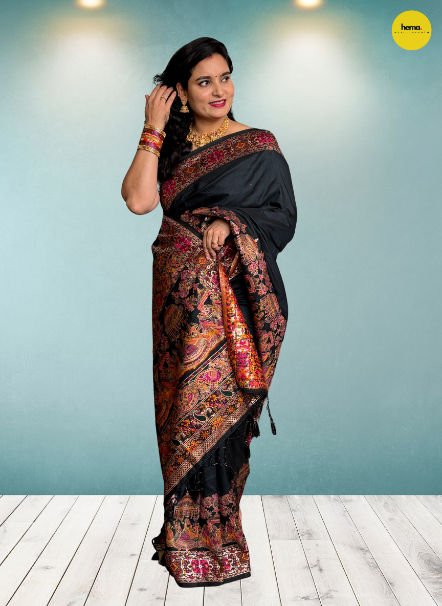 Kashmiri Pashmina Saree (Dori Border)