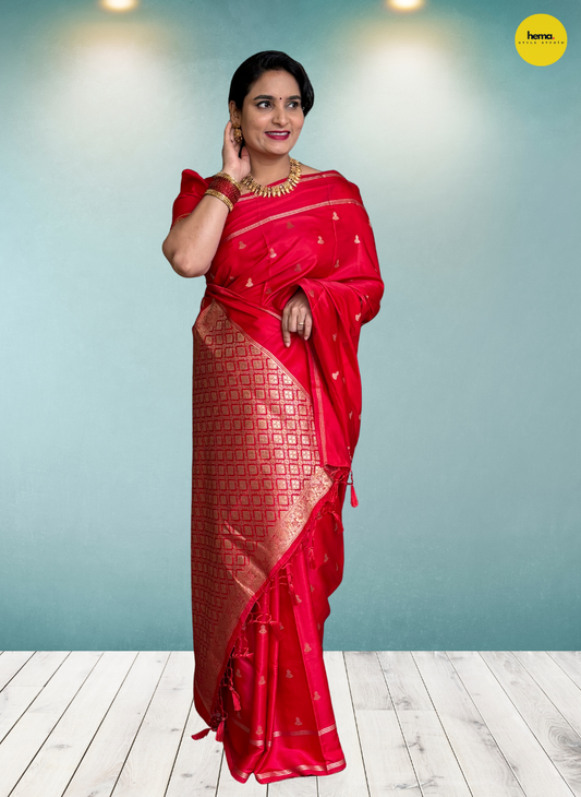 Soft Silk Satin Feel (Small Jumka Motifs)