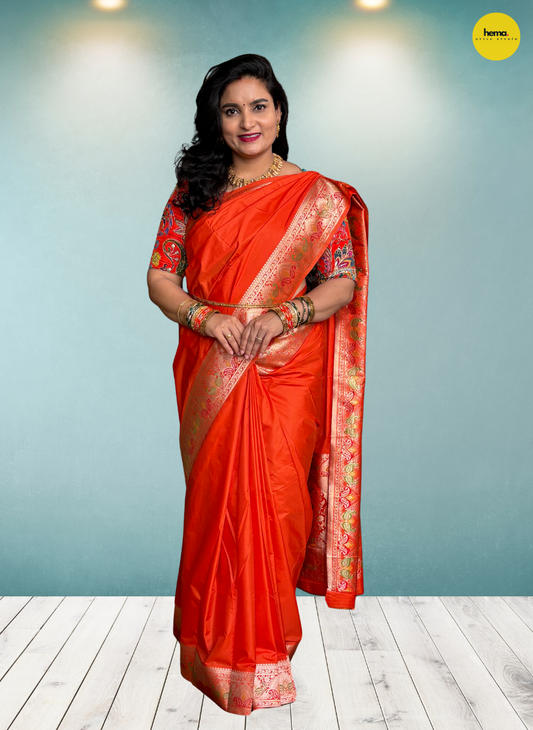 Semi Mysore Crepe (Meenakari Design)