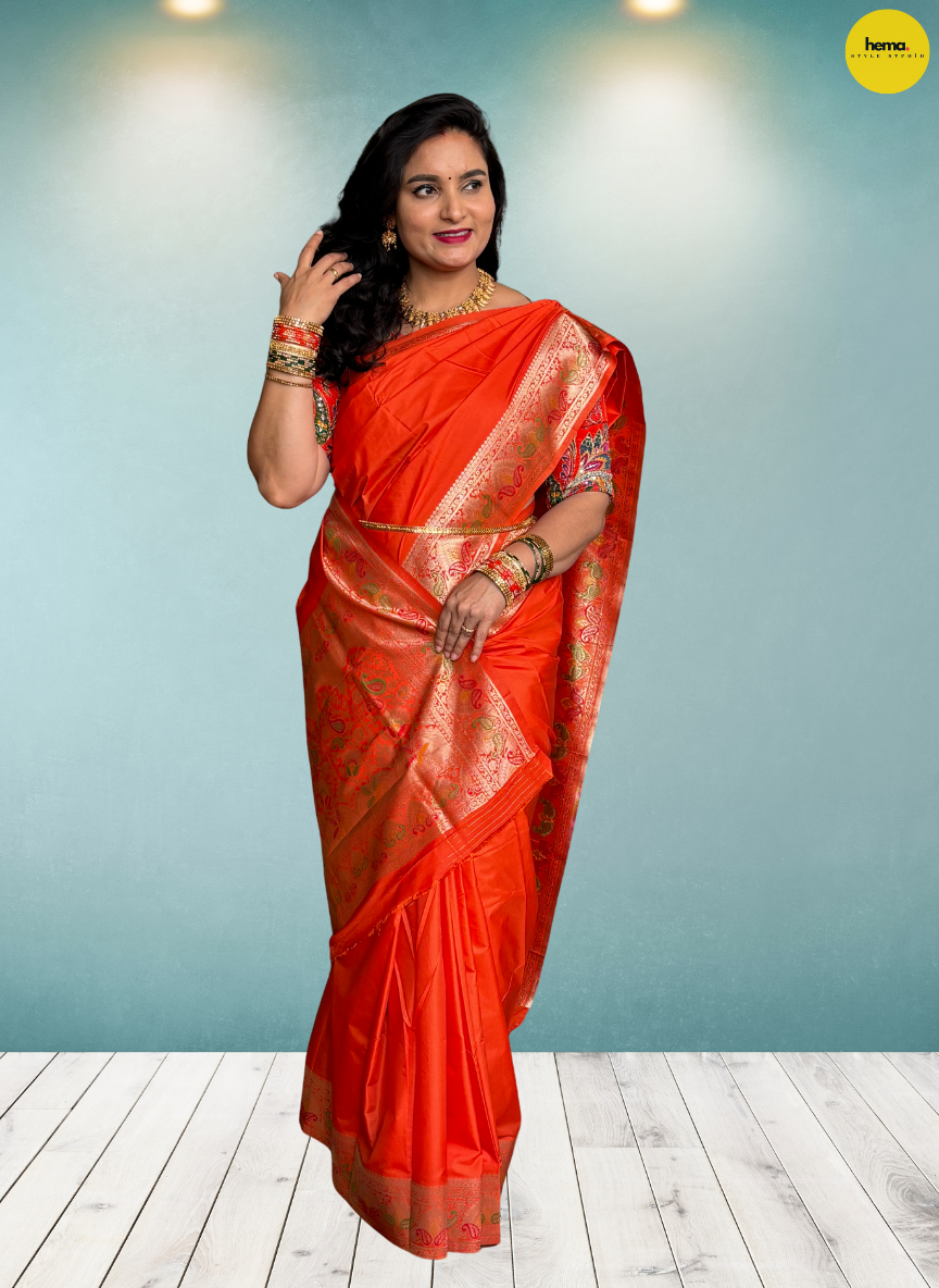 Semi Mysore Crepe (Meenakari Design)