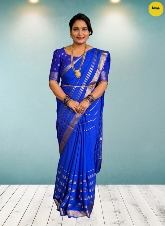 Semi Mysore Crepe (Self, 2D Horizontal Lines)